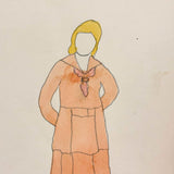Portrait of a Woman in "Analogus" Colors, c. 1930s-40s Watercolor