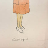 Portrait of a Woman in "Analogus" Colors, c. 1930s-40s Watercolor