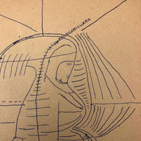 Edwin Kosarek 1950 Erongaricuaro Drawing - Portrait as Map of Michoacan