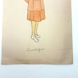 Portrait of a Woman in "Analogus" Colors, c. 1930s-40s Watercolor
