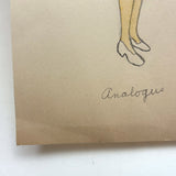 Portrait of a Woman in "Analogus" Colors, c. 1930s-40s Watercolor