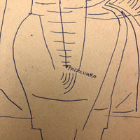 Edwin Kosarek 1950 Erongaricuaro Drawing - Portrait as Map of Michoacan