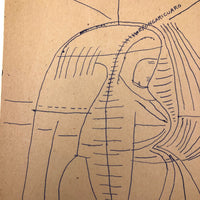Edwin Kosarek 1950 Erongaricuaro Drawing - Portrait as Map of Michoacan