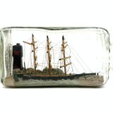 Nice Old Three Mast Ship in a (Old Mr. Boston Whiskey) Bottle with Light House