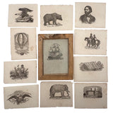Scarce c. 1860s "Transparent Slate" with Eleven Engravings for Tracing