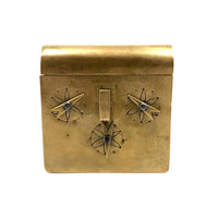 Book Shaped Brass Folk Art / Trench Art Snuff Box with Combination Lock Dials