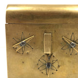 Book Shaped Brass Folk Art / Trench Art Snuff Box with Combination Lock Dials