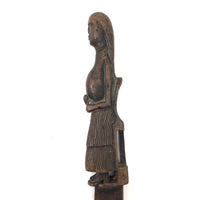 SOLD Woman in Chair with Heart in Hand, Presumed c. 17th Century Weaving Tool