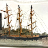 Nice Old Three Mast Ship in a (Old Mr. Boston Whiskey) Bottle with Light House