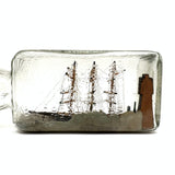 Nice Old Three Mast Ship in a (Old Mr. Boston Whiskey) Bottle with Light House