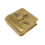 Book Shaped Brass Folk Art / Trench Art Snuff Box with Combination Lock Dials