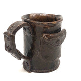 End of Day Folk Art Pottery Mug with Buckle and Pocket