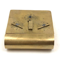 Book Shaped Brass Folk Art / Trench Art Snuff Box with Combination Lock Dials