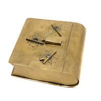 Book Shaped Brass Folk Art / Trench Art Snuff Box with Combination Lock Dials