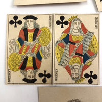 C. 1850s-70s French No Indices, Stencil Colored Playing Cards, Complete 52 Deck
