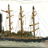 Nice Old Three Mast Ship in a (Old Mr. Boston Whiskey) Bottle with Light House