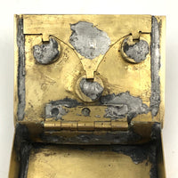 Book Shaped Brass Folk Art / Trench Art Snuff Box with Combination Lock Dials
