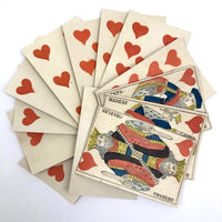 C. 1850s-70s French No Indices, Stencil Colored Playing Cards, Complete 52 Deck