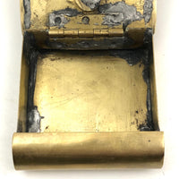 Book Shaped Brass Folk Art / Trench Art Snuff Box with Combination Lock Dials