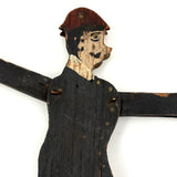 Well Knocked Around Old Wire Jointed Man with Red Stockings and Large Hands