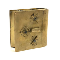 Book Shaped Brass Folk Art / Trench Art Snuff Box with Combination Lock Dials