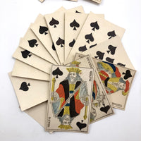 C. 1850s-70s French No Indices, Stencil Colored Playing Cards, Complete 52 Deck