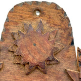 Antique Tramp Art Cigar Box Wood Frame with Hearts and Sun