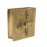 Book Shaped Brass Folk Art / Trench Art Snuff Box with Combination Lock Dials
