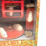 Fabulous 1930s Japanese Turn Handle Mechanical Mice Toy, Perfect Working Condition