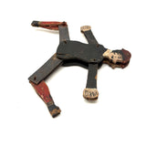 Well Knocked Around Old Wire Jointed Man with Red Stockings and Large Hands