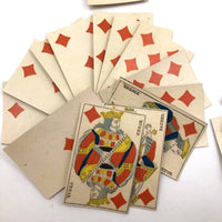 C. 1850s-70s French No Indices, Stencil Colored Playing Cards, Complete 52 Deck