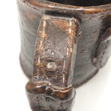 End of Day Folk Art Pottery Mug with Buckle and Pocket