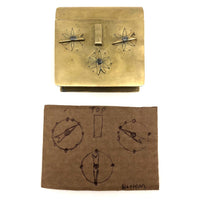 Book Shaped Brass Folk Art / Trench Art Snuff Box with Combination Lock Dials