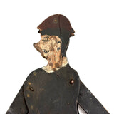 Well Knocked Around Old Wire Jointed Man with Red Stockings and Large Hands