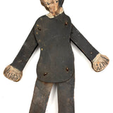 Well Knocked Around Old Wire Jointed Man with Red Stockings and Large Hands