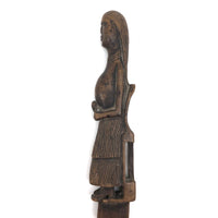 SOLD Woman in Chair with Heart in Hand, Presumed c. 17th Century Weaving Tool