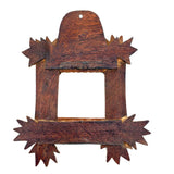Antique Tramp Art Cigar Box Wood Frame with Hearts and Sun