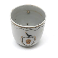Made Do Hybrid: 18th C. Hand-painted Chinese Export Tea Cup with Riveted Replacement Handle