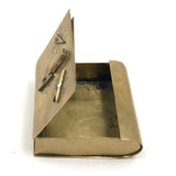Book Shaped Brass Folk Art / Trench Art Snuff Box with Combination Lock Dials