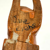 Lion and Lioness, Wonderful Pair of Folk Carvings, Signed