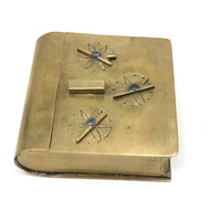 Book Shaped Brass Folk Art / Trench Art Snuff Box with Combination Lock Dials