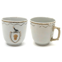 Made Do Hybrid: 18th C. Hand-painted Chinese Export Tea Cup with Riveted Replacement Handle