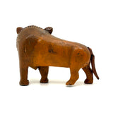 Lion and Lioness, Wonderful Pair of Folk Carvings, Signed