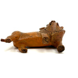 Lion and Lioness, Wonderful Pair of Folk Carvings, Signed