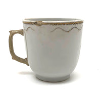 Made Do Hybrid: 18th C. Hand-painted Chinese Export Tea Cup with Riveted Replacement Handle