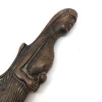 SOLD Woman in Chair with Heart in Hand, Presumed c. 17th Century Weaving Tool