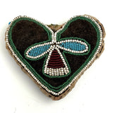 Early Heart Shaped (c. Mid 19th Century) Beaded Iroquois Pin Cushion