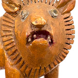 Lion and Lioness, Wonderful Pair of Folk Carvings, Signed