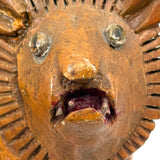 Lion and Lioness, Wonderful Pair of Folk Carvings, Signed