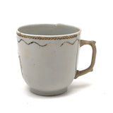 Made Do Hybrid: 18th C. Hand-painted Chinese Export Tea Cup with Riveted Replacement Handle